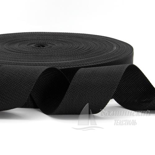 Тесьма стропольная 40мм черный БТ