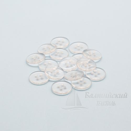 Пуговицы 17мм 4-х пр. прозрачный БТ