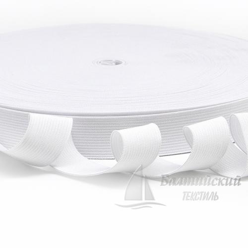 Резинка вязаная 25мм белая РБ