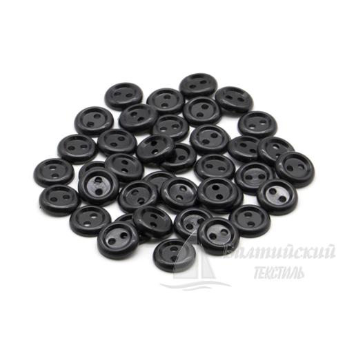 Пуговицы 11мм 2-х пр. черные (полистирол)