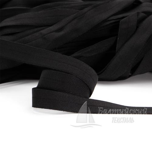 Лента окантовочная эластичная 15мм черная (уп.100м)