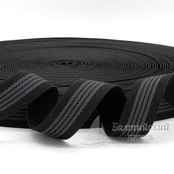 Резинка тканая 25мм с латексом черная. Цена от 23,37 р. в Москве