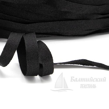 Тесьма вешалочная репс 9мм черный. Цена от 4,50 р. в Москве