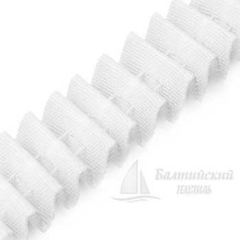 Шторная лента белого цвета для штор и тюля