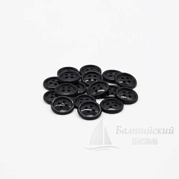 Пуговицы 17мм 4-х пр. черные (полистирол). Цена от 0,29 р. в Москве