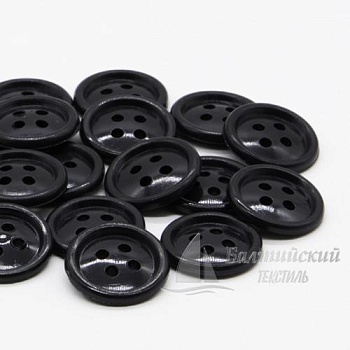 Пуговицы 17мм 4-х пр. черные (полистирол). Цена от 0,29 р. в Москве